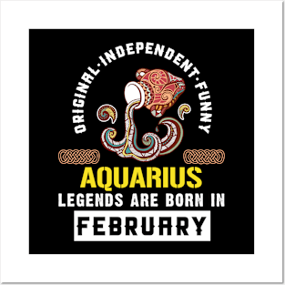 Zodiac Aquarius: Born In February Posters and Art